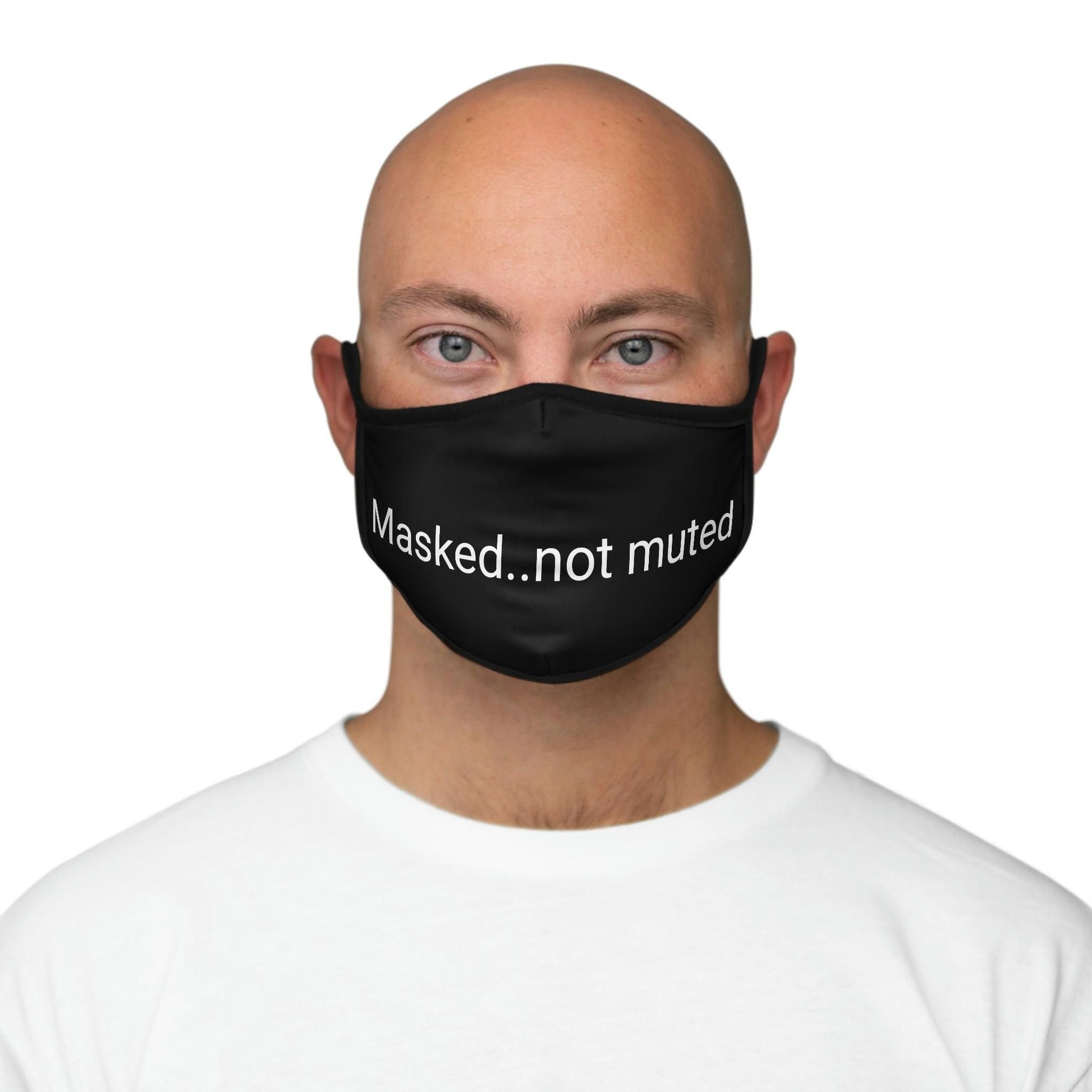 Black Fitted Face Mask with expression - Masked Not Muted - USA - e-mandi