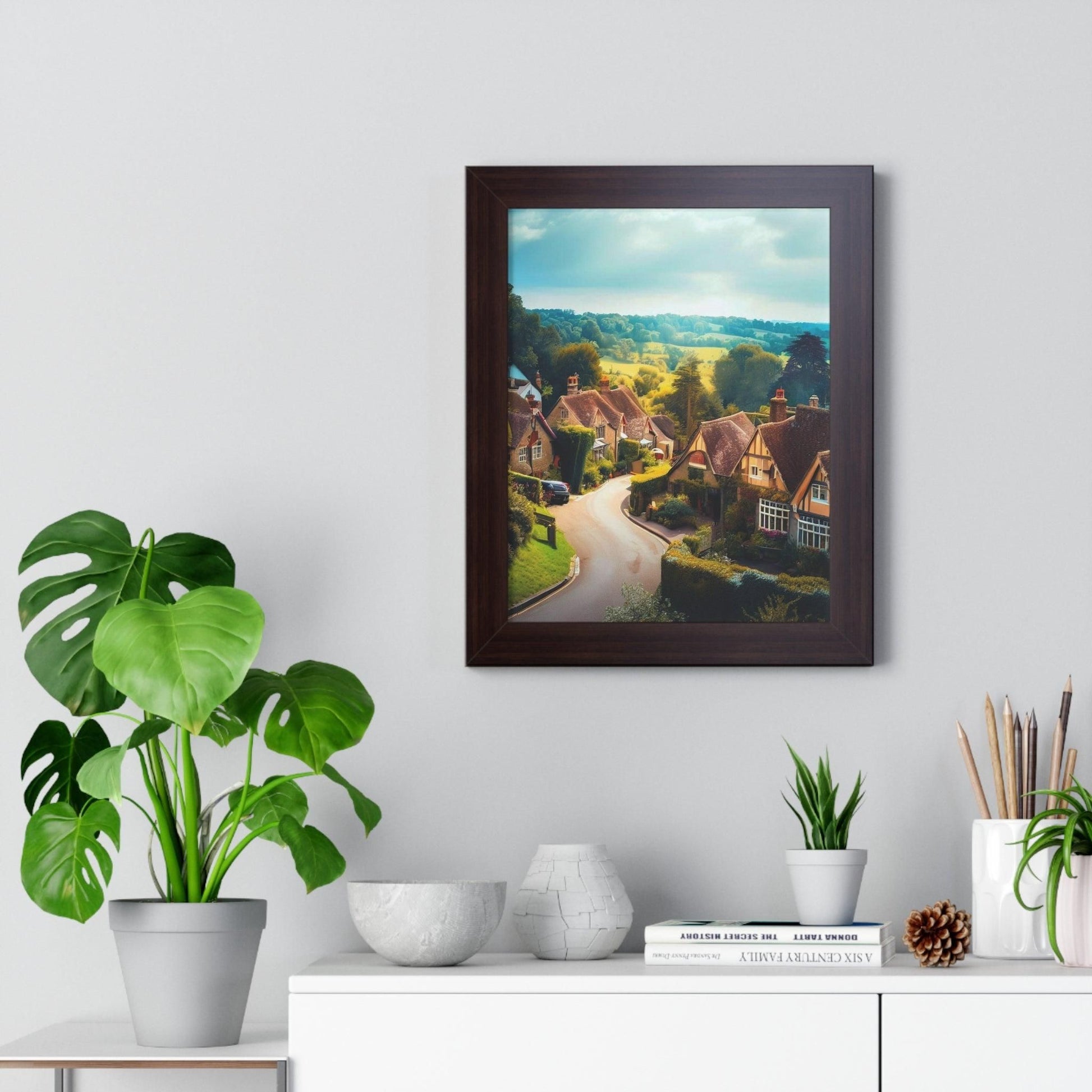 Road into the village -Framed Vertical Poster (India) - e-mandi