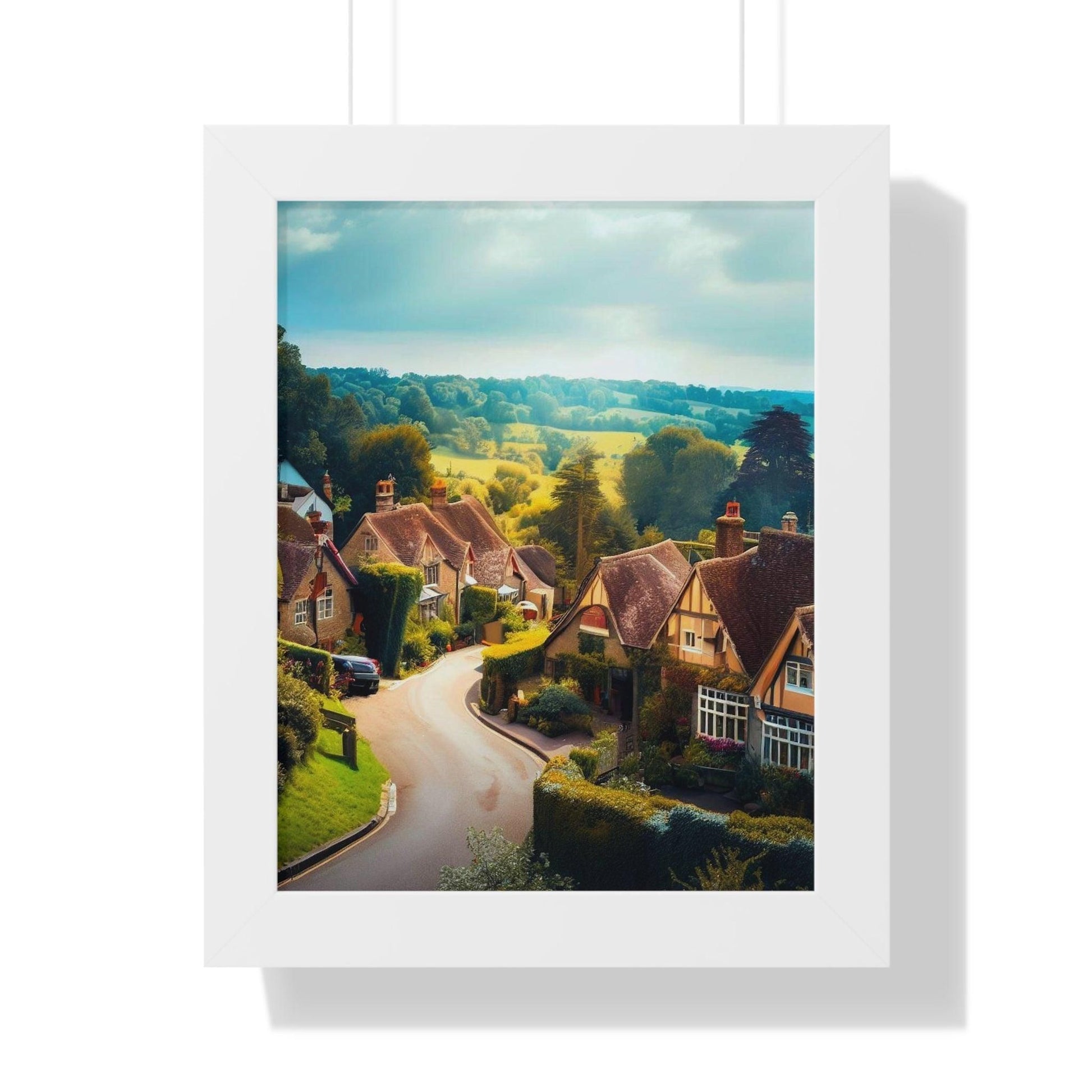 Road into the village -Framed Vertical Poster (India) - e-mandi