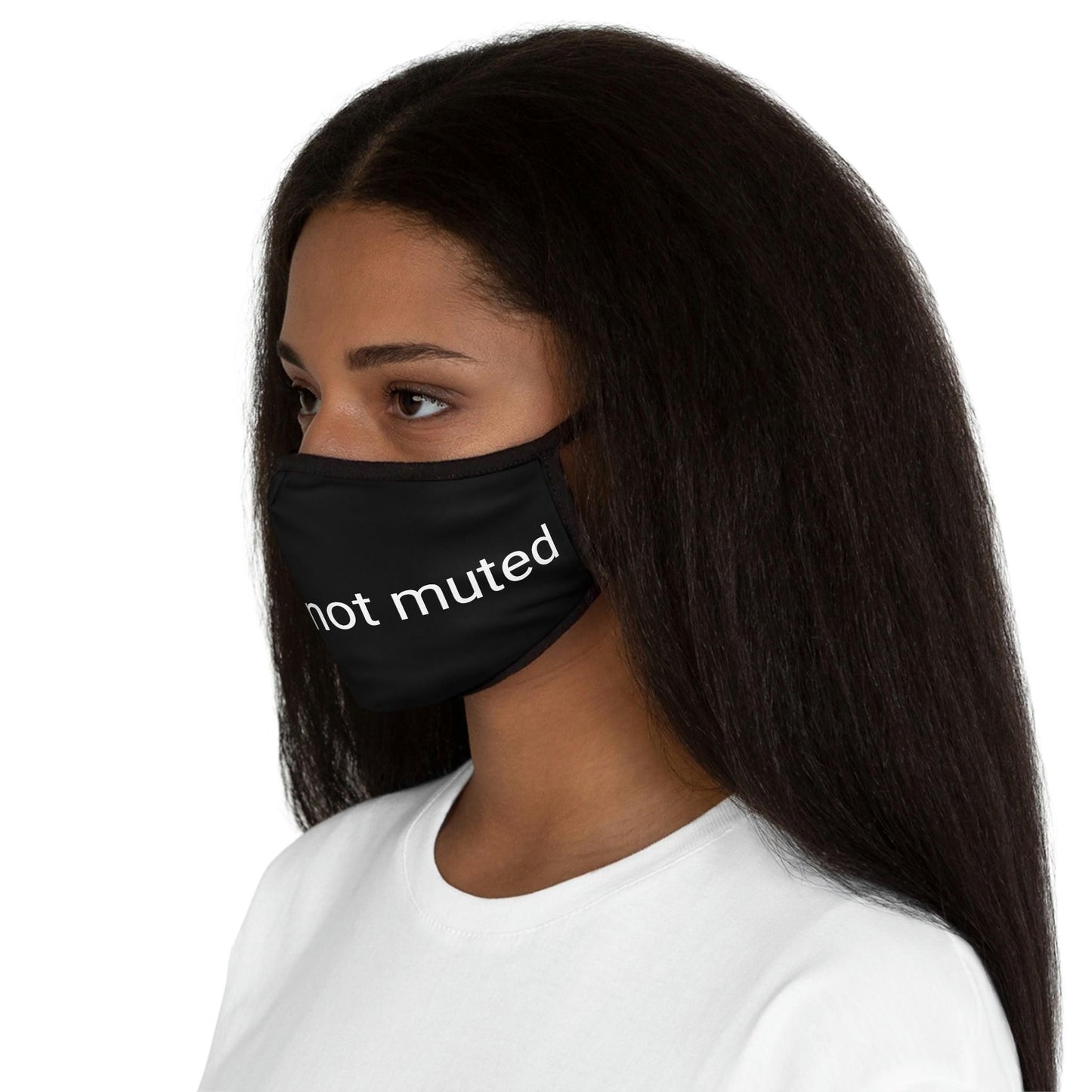 Black Fitted Face Mask with expression - Masked Not Muted - USA - e-mandi