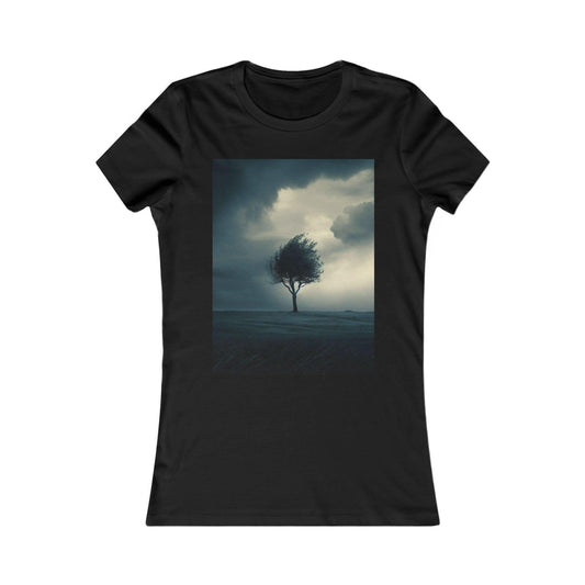 Black/White Tee - Tree standing long ..in storm so strong ! ... (India) - e-mandi