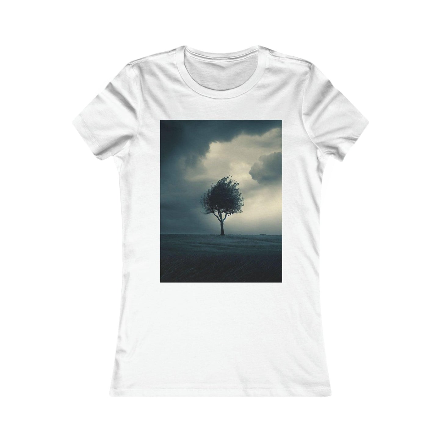 Black/White Tee - Tree standing long ..in storm so strong ! ... (India) - e-mandi