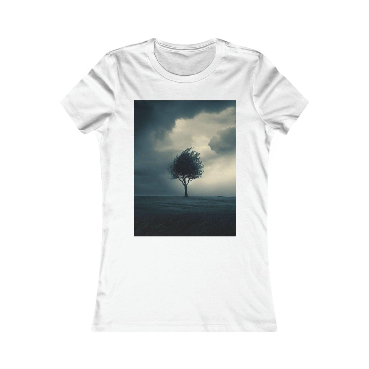 Black/White Tee - Tree standing long ..in storm so strong ! ... (USA) - e-mandi