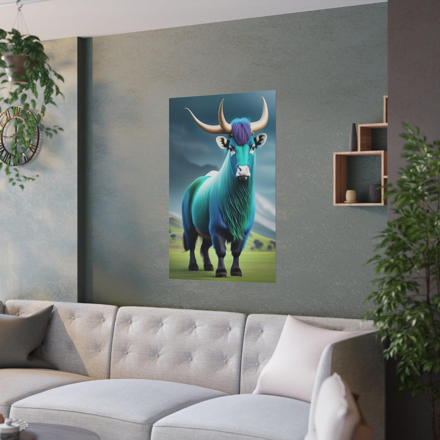 Blue Dream Yak - Satin Poster (India) - e-mandi