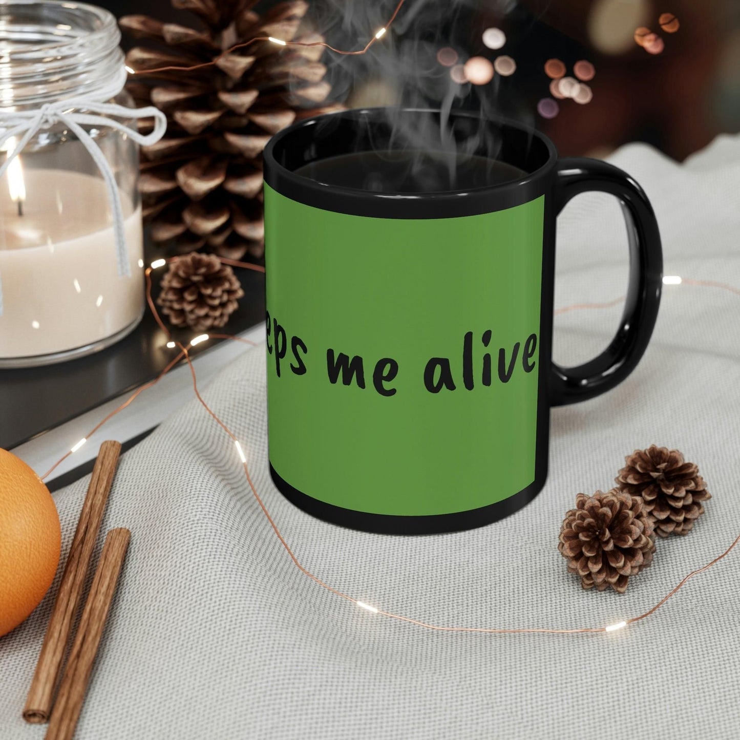 Coffee keeps me alive ! Mug (USA) - e-mandi