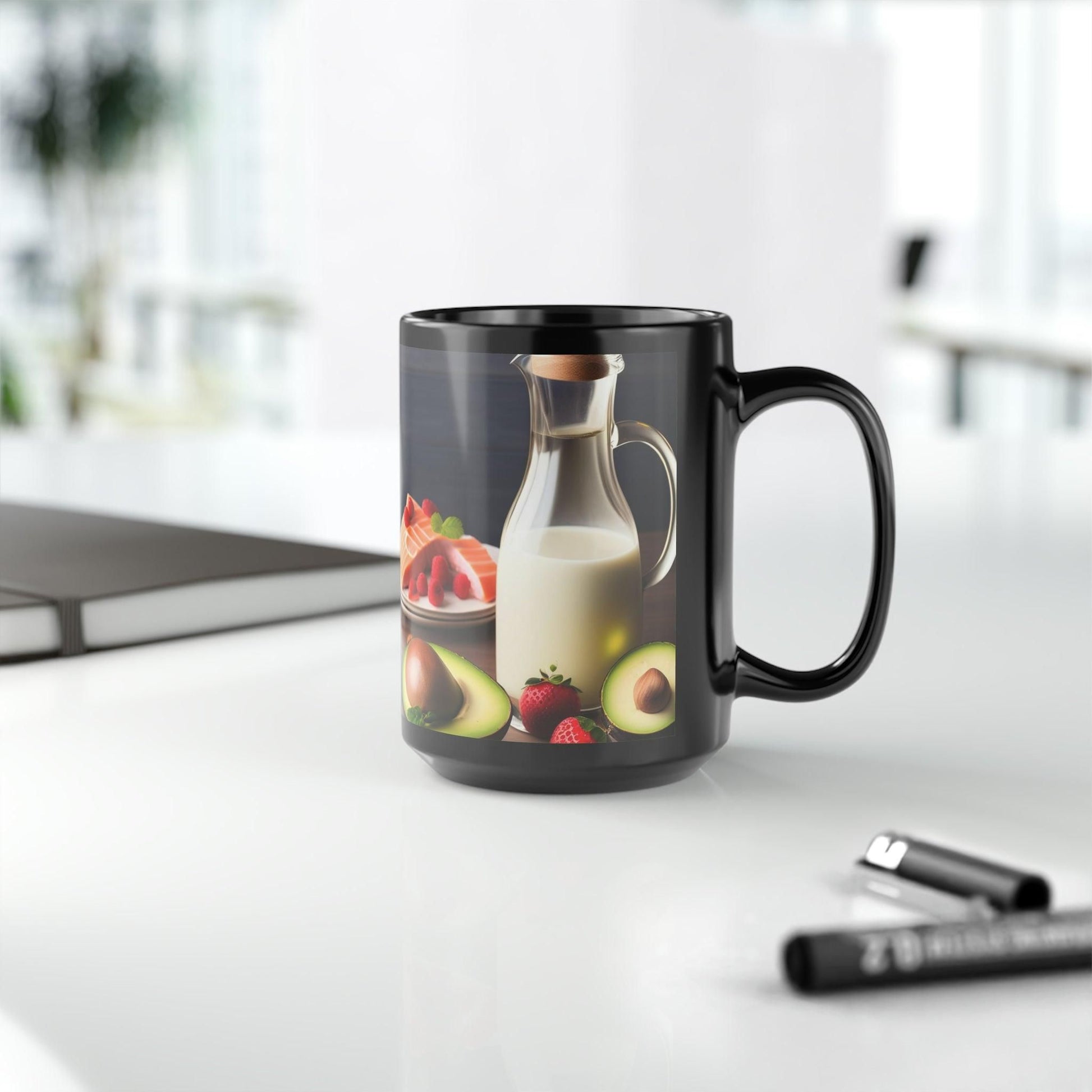 Healthy Food Obsession Black Mug, 15oz ( UK/Ireland) - e-mandi