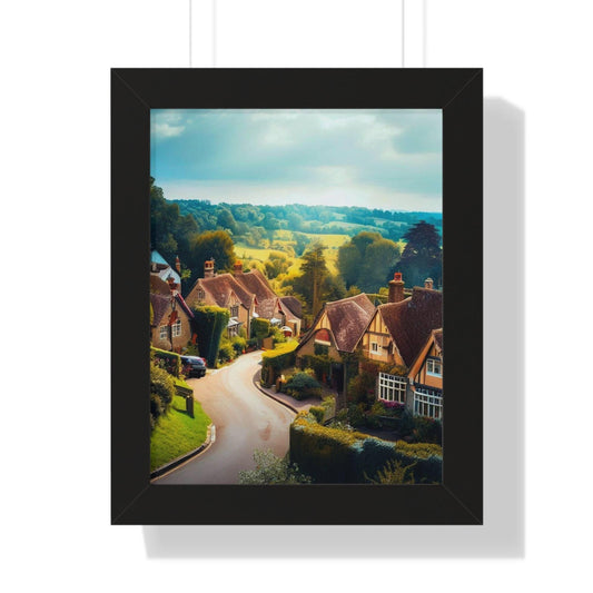 Road into the village -Framed Vertical Poster (USA) - e-mandi