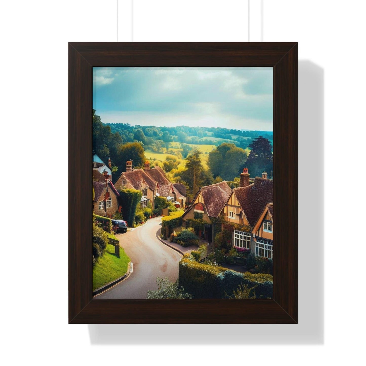 Road into the village -Framed Vertical Poster (USA) - e-mandi