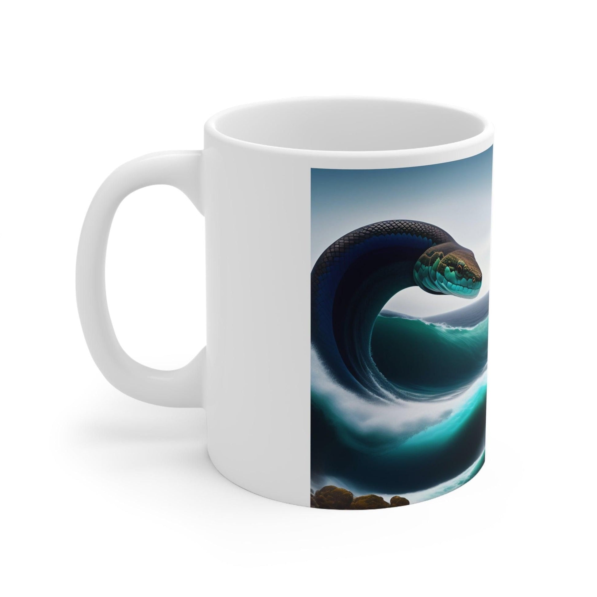 Serpent from Sea reaching to sky Ceramic Coffee Cups, 11oz, 15oz (India) - e-mandi